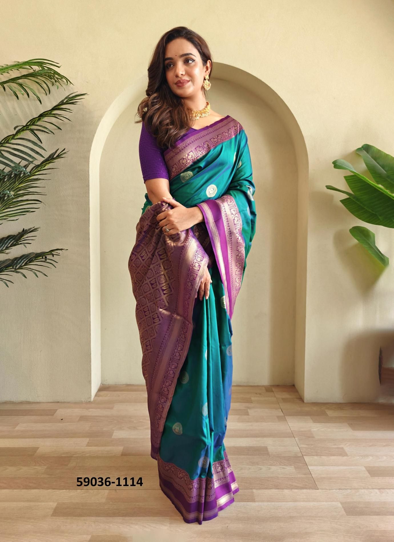 GOLD COIN - Catalog # 59036 (Set of 7 Sarees) by Brand DESI MUSE