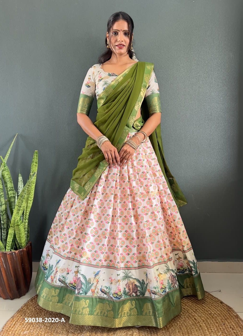 COTTON SILK 2020 - Catalog # 59038 (Set of 2 Semi-Stitched Lehengas) by Brand DESI MUSE COTTON SILK 2020 - Catalog # 59038 (Set of 2 Semi-Stitched Lehengas) by Brand DESI MUSE