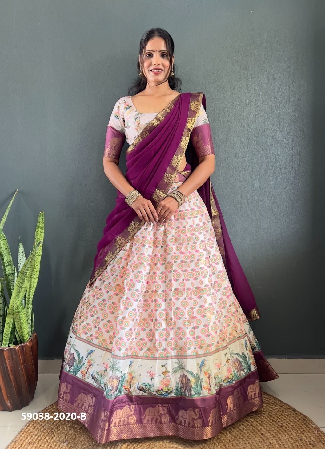 COTTON SILK 2020 - Catalog # 59038 (Set of 2 Semi-Stitched Lehengas) by Brand DESI MUSE COTTON SILK 2020 - Catalog # 59038 (Set of 2 Semi-Stitched Lehengas) by Brand DESI MUSE