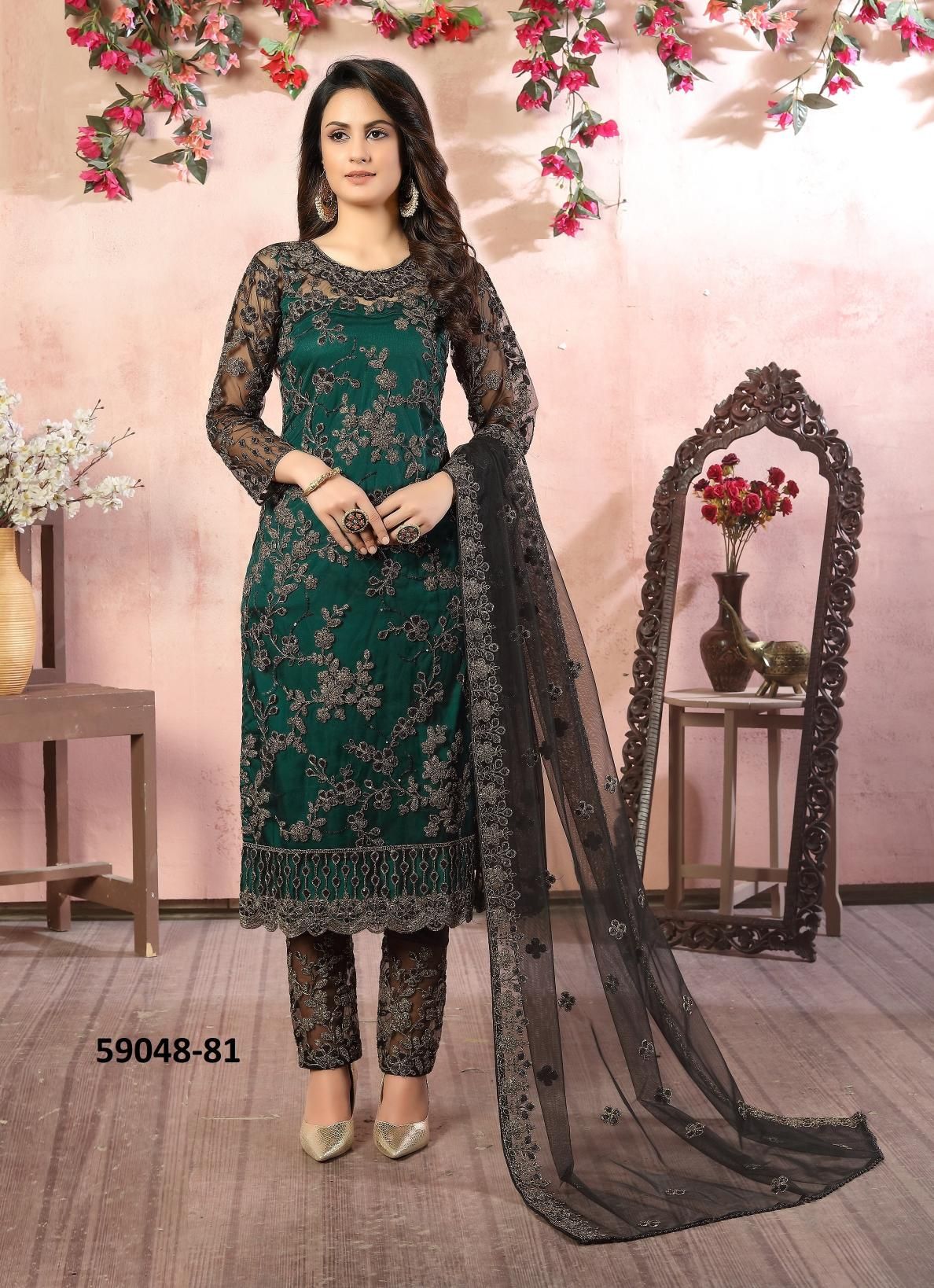 AANAYA 8 - Catalog # 59048 (Set of 4 Semi-Stitched / Un-Stitched Suits) by Brand DESI MUSE AANAYA 8 - Catalog # 59048 (Set of 4 Semi-Stitched / Un-Stitched Suits) by Brand DESI MUSE
