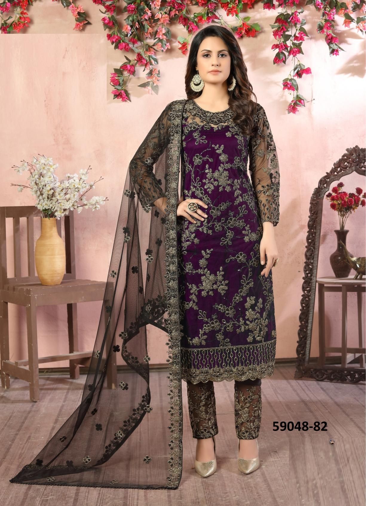 AANAYA 8 - Catalog # 59048 (Set of 4 Semi-Stitched / Un-Stitched Suits) by Brand DESI MUSE AANAYA 8 - Catalog # 59048 (Set of 4 Semi-Stitched / Un-Stitched Suits) by Brand DESI MUSE