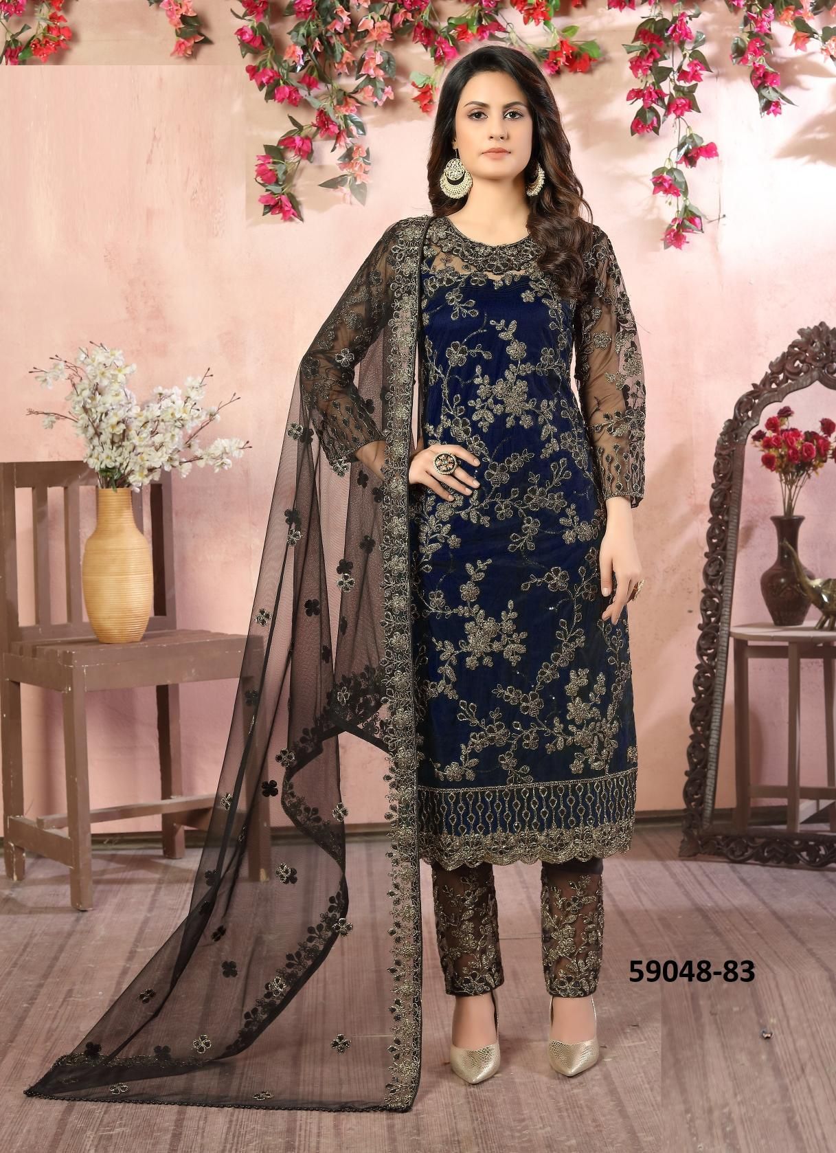 AANAYA 8 - Catalog # 59048 (Set of 4 Semi-Stitched / Un-Stitched Suits) by Brand DESI MUSE AANAYA 8 - Catalog # 59048 (Set of 4 Semi-Stitched / Un-Stitched Suits) by Brand DESI MUSE