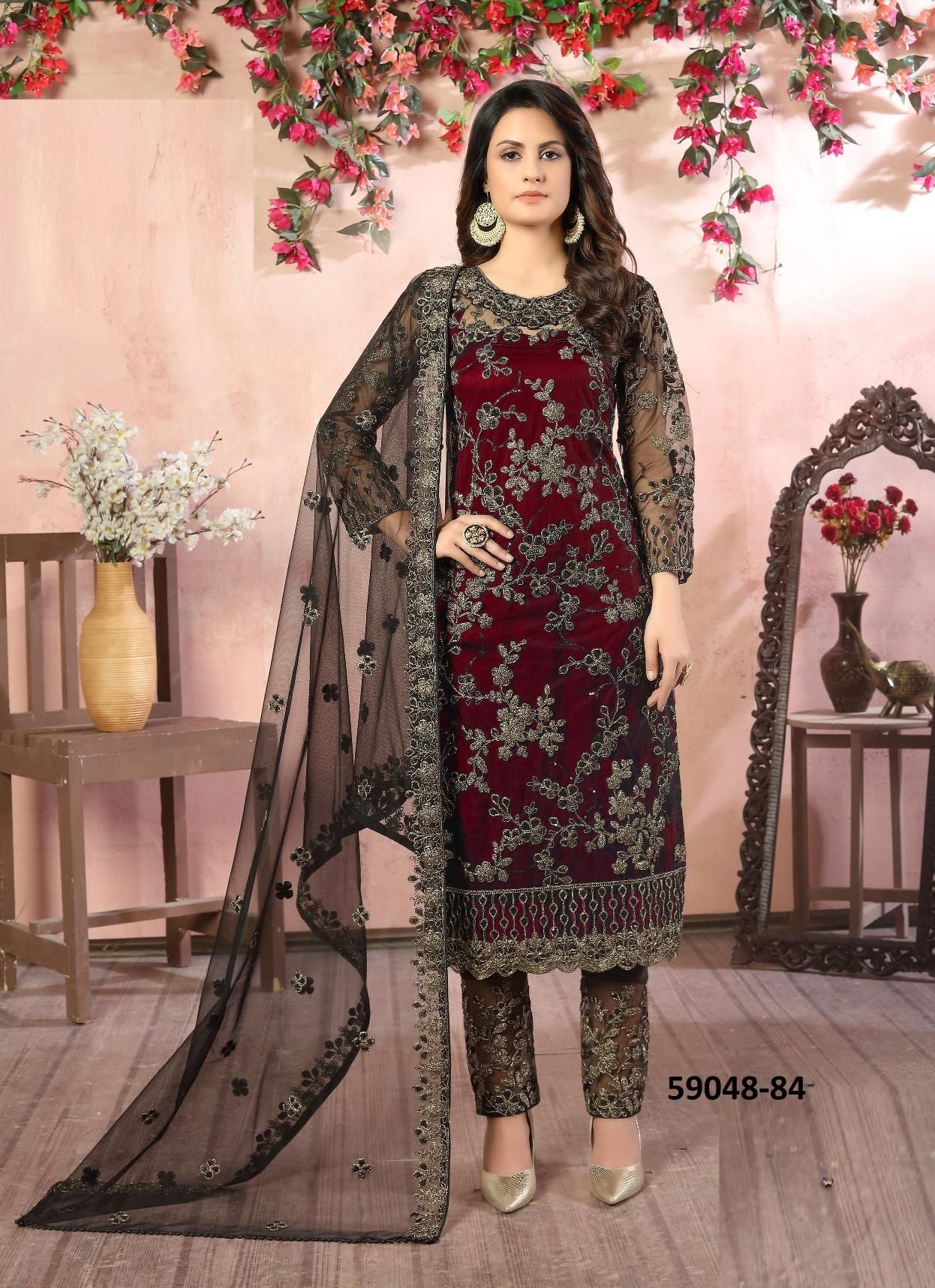 AANAYA 8 - Catalog # 59048 (Set of 4 Semi-Stitched / Un-Stitched Suits) by Brand DESI MUSE AANAYA 8 - Catalog # 59048 (Set of 4 Semi-Stitched / Un-Stitched Suits) by Brand DESI MUSE