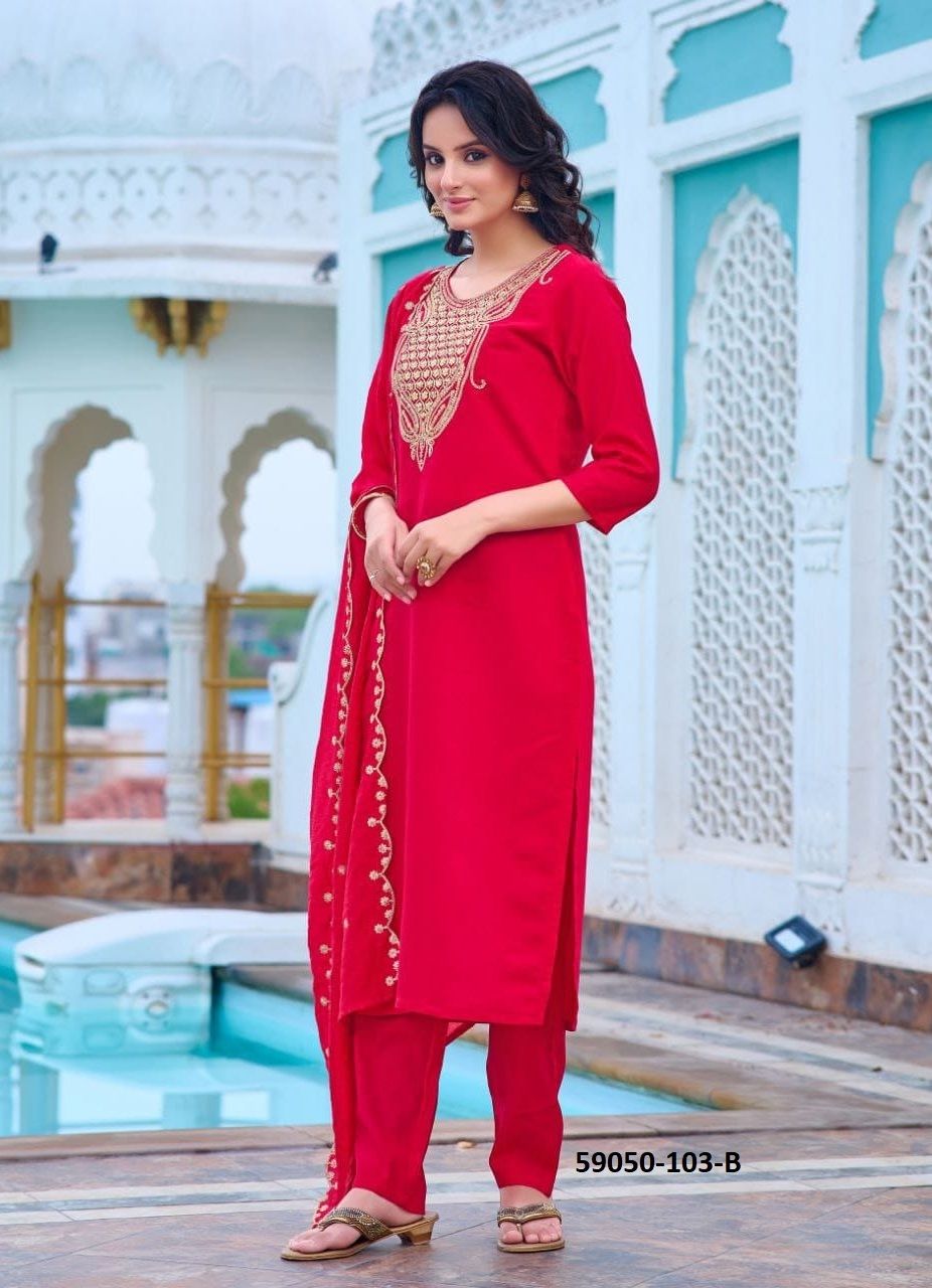 SERIES 103 - Catalog # 59050 (Set of 2 Readymade Salwar Suits) by Brand DESI MUSE