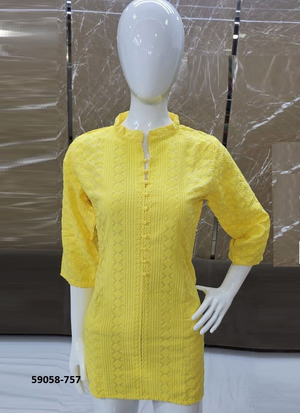 LUCKY - Catalog # 59058 (Set of 4 SIZE-SETS [Readymade Women's Kurtis / Tops]) by Brand TUNIC HOUSE