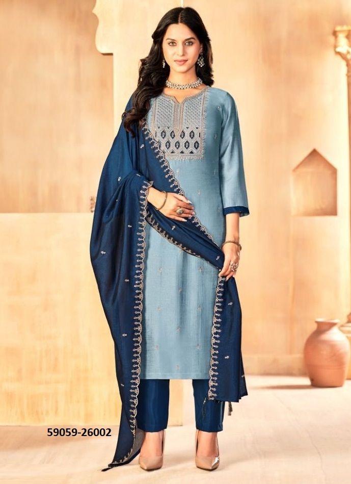 JASMEEN 3 - Catalog # 59059 (Set of 11 Readymade Salwar Suits) by Brand DESI MUSE