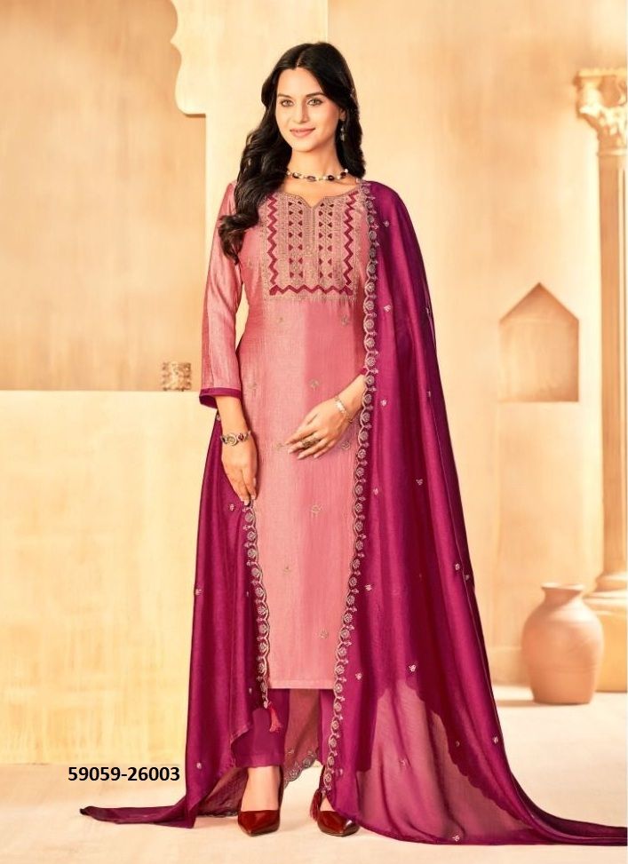 JASMEEN 3 - Catalog # 59059 (Set of 11 Readymade Salwar Suits) by Brand DESI MUSE