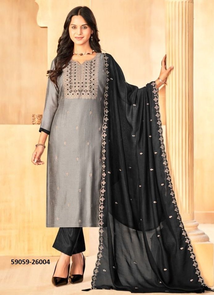 JASMEEN 3 - Catalog # 59059 (Set of 11 Readymade Salwar Suits) by Brand DESI MUSE