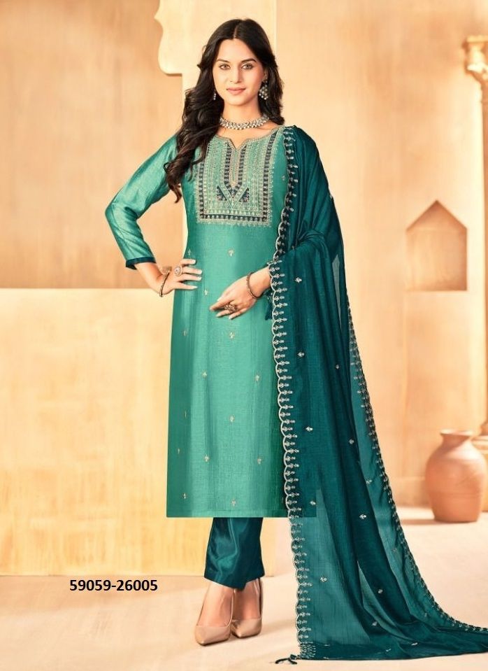 JASMEEN 3 - Catalog # 59059 (Set of 11 Readymade Salwar Suits) by Brand DESI MUSE
