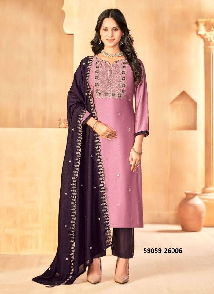 JASMEEN 3 - Catalog # 59059 (Set of 11 Readymade Salwar Suits) by Brand DESI MUSE