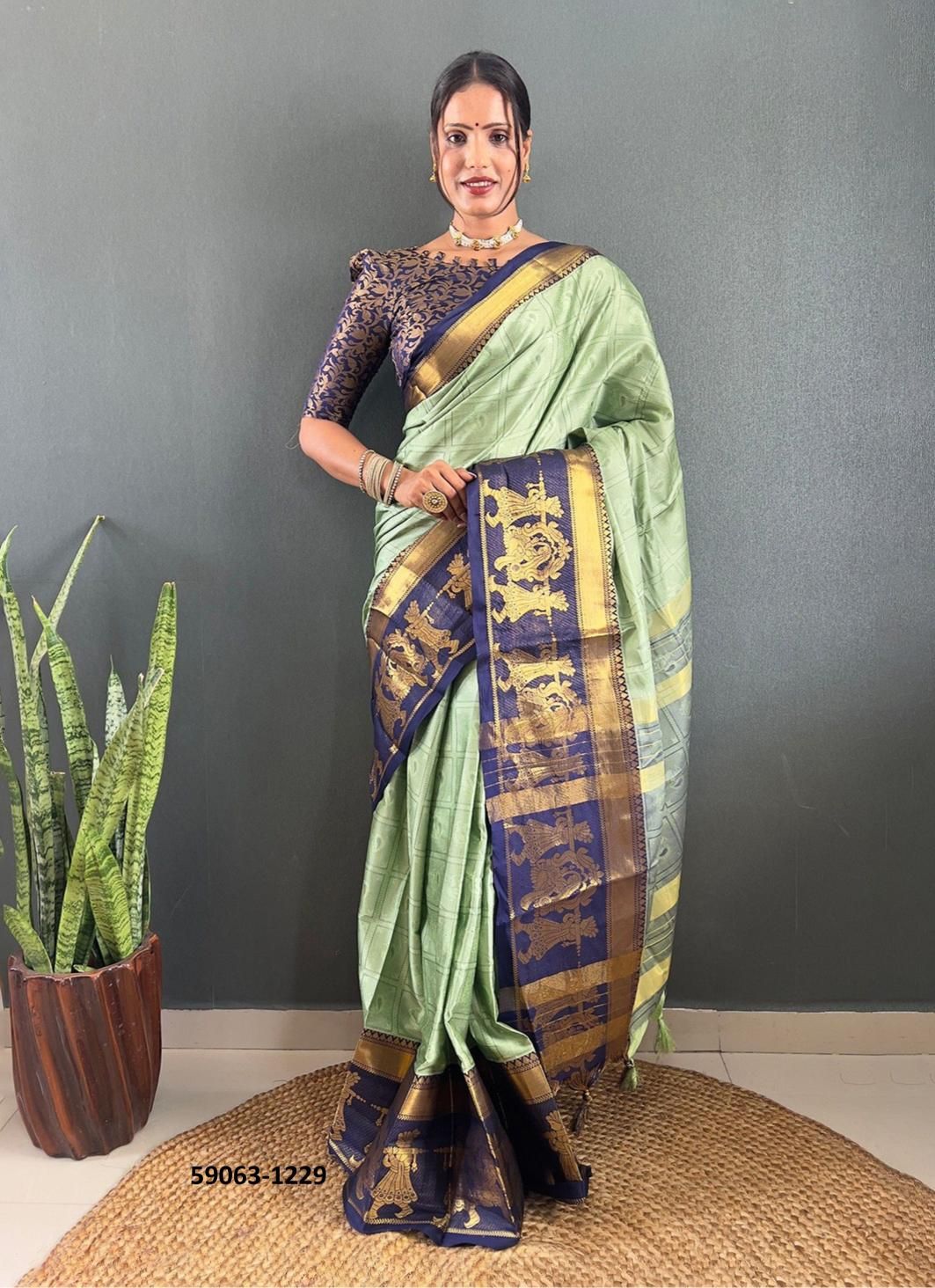 AURA PALKHI - Catalog # 59063 (Set of 6 Sarees) by Brand DESI MUSE AURA PALKHI - Catalog # 59063 (Set of 6 Sarees) by Brand DESI MUSE