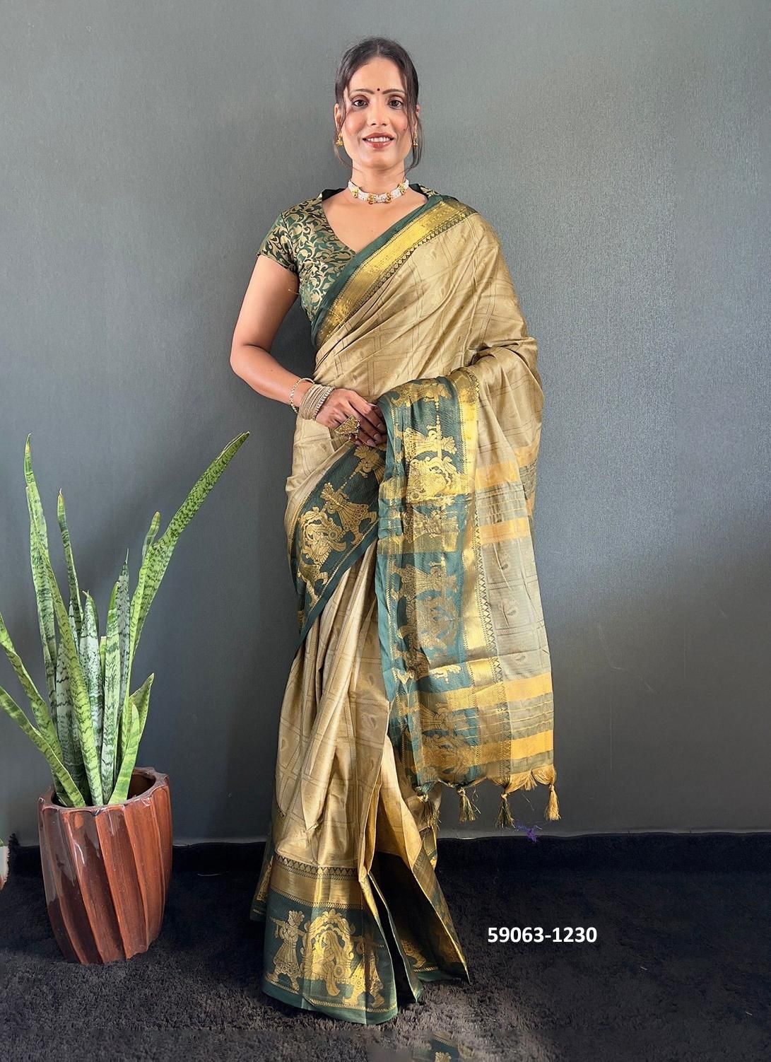 AURA PALKHI - Catalog # 59063 (Set of 6 Sarees) by Brand DESI MUSE AURA PALKHI - Catalog # 59063 (Set of 6 Sarees) by Brand DESI MUSE