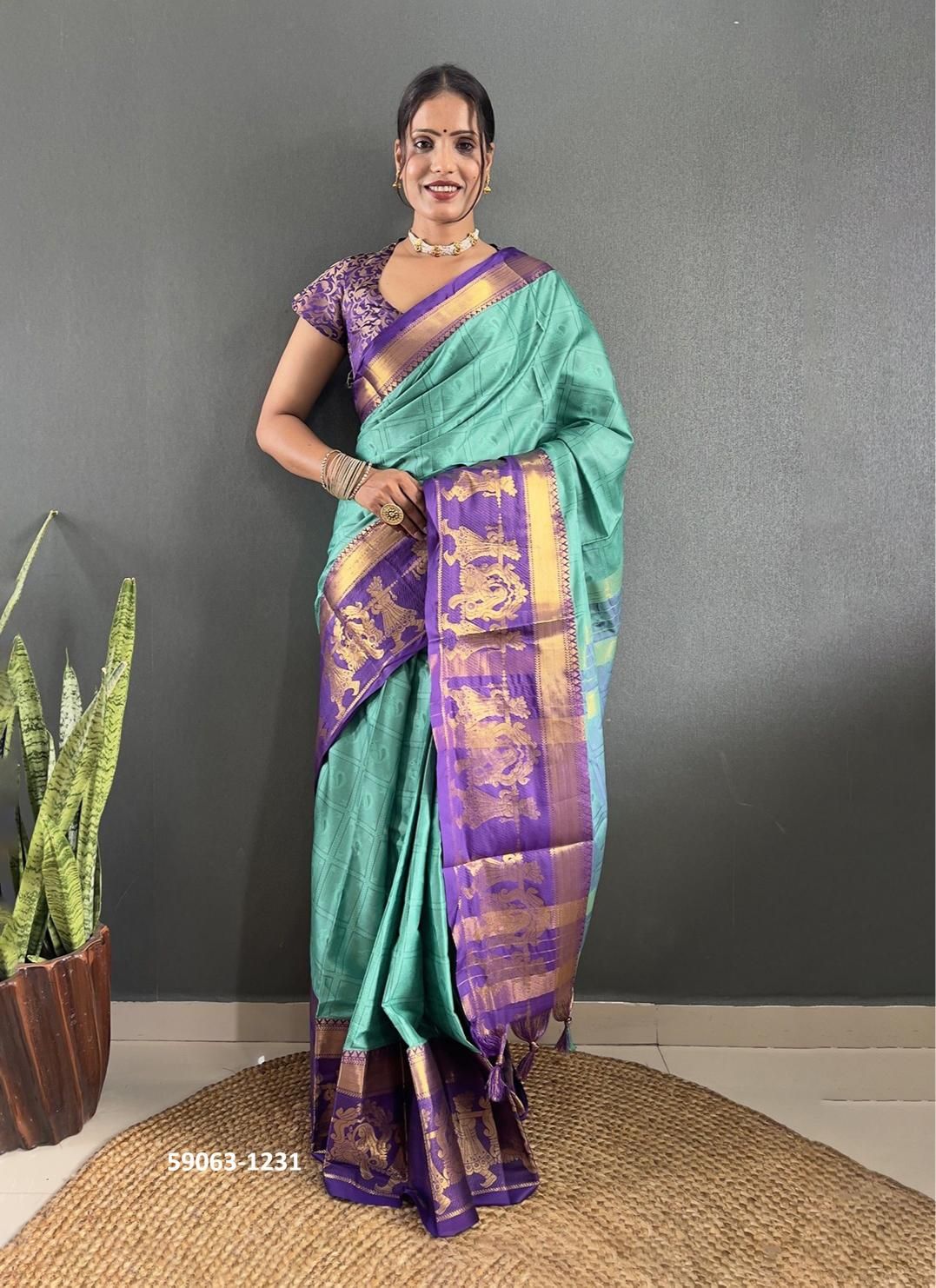 AURA PALKHI - Catalog # 59063 (Set of 6 Sarees) by Brand DESI MUSE AURA PALKHI - Catalog # 59063 (Set of 6 Sarees) by Brand DESI MUSE