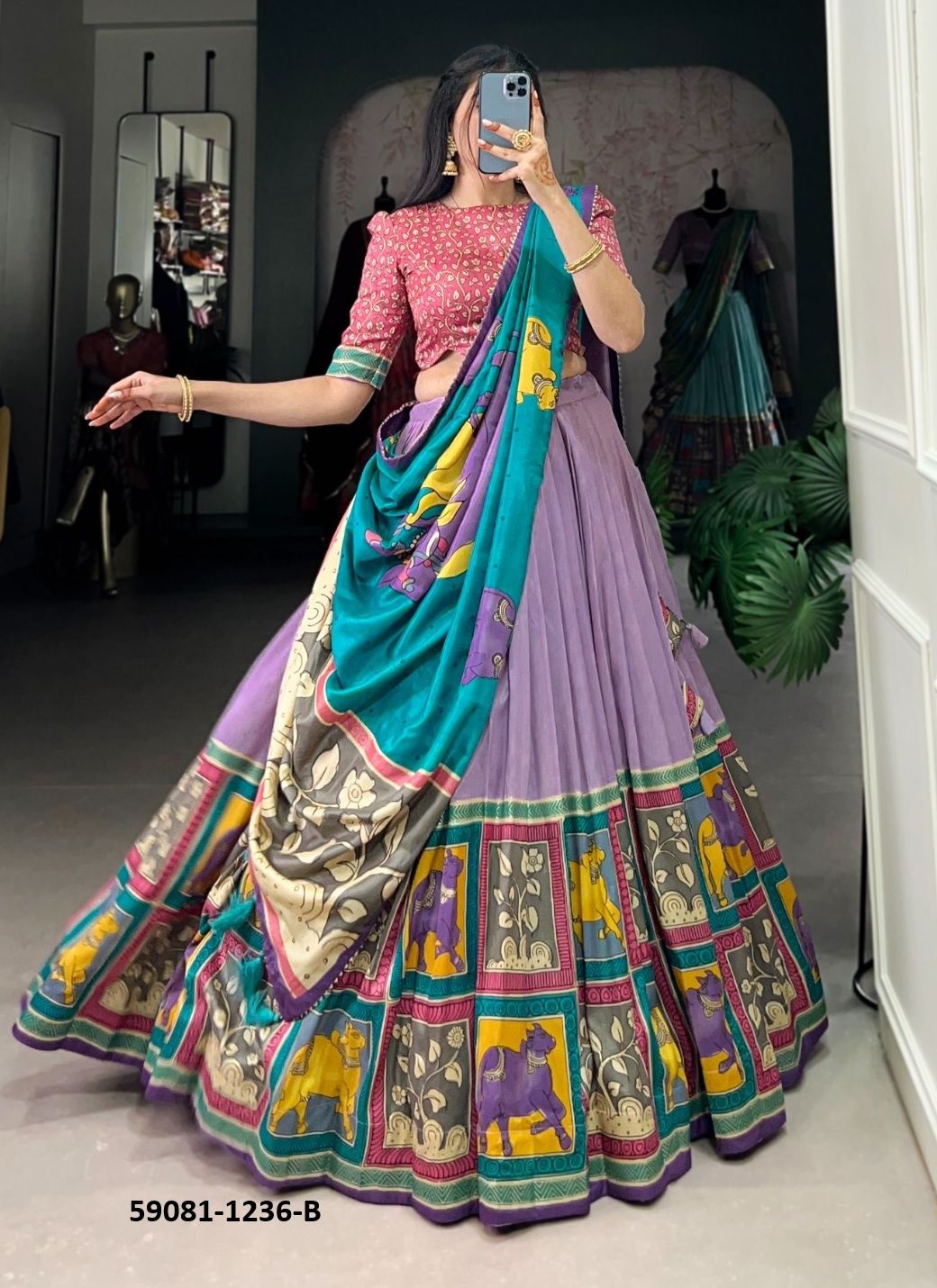 ANIMAL PRINTS - Catalog # 59081 (Set of 4 Semi-Stitched Lehengas) by Brand DESI MUSE ANIMAL PRINTS - Catalog # 59081 (Set of 4 Semi-Stitched Lehengas) by Brand DESI MUSE