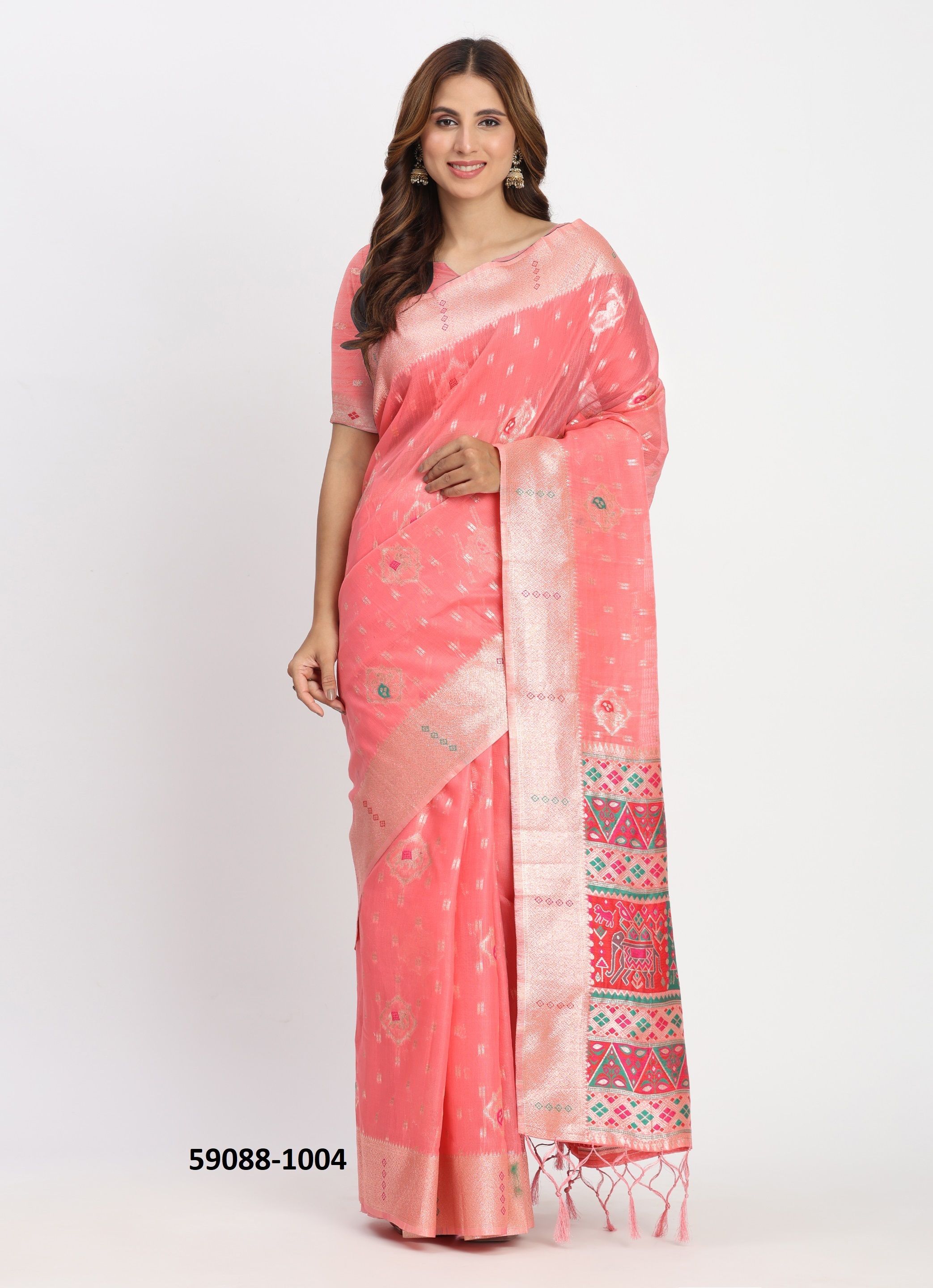 LINEN WAVES 2 - Catalog # 59088 (Set of 6 Sarees) by Brand DESI MUSE