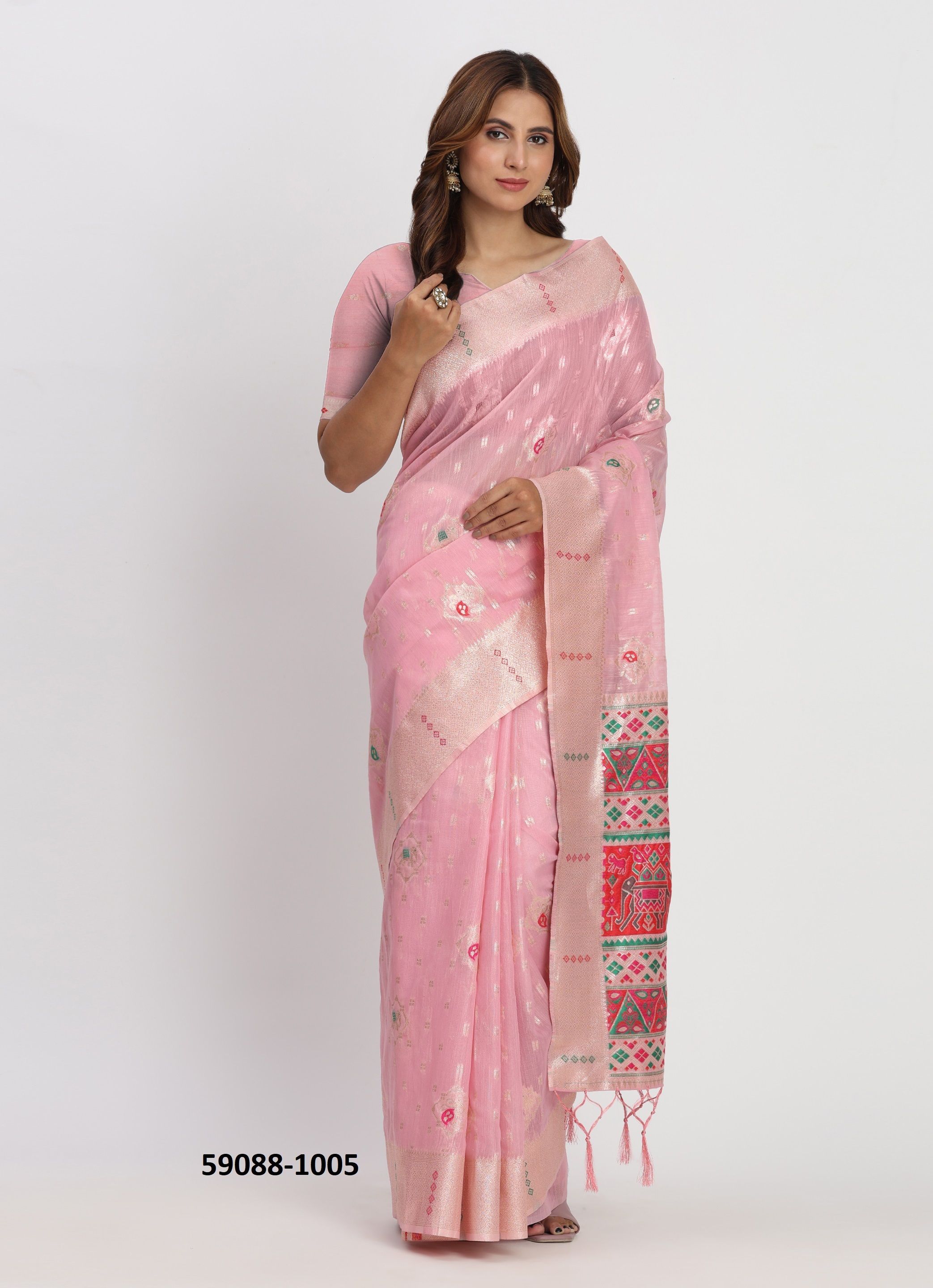LINEN WAVES 2 - Catalog # 59088 (Set of 6 Sarees) by Brand DESI MUSE