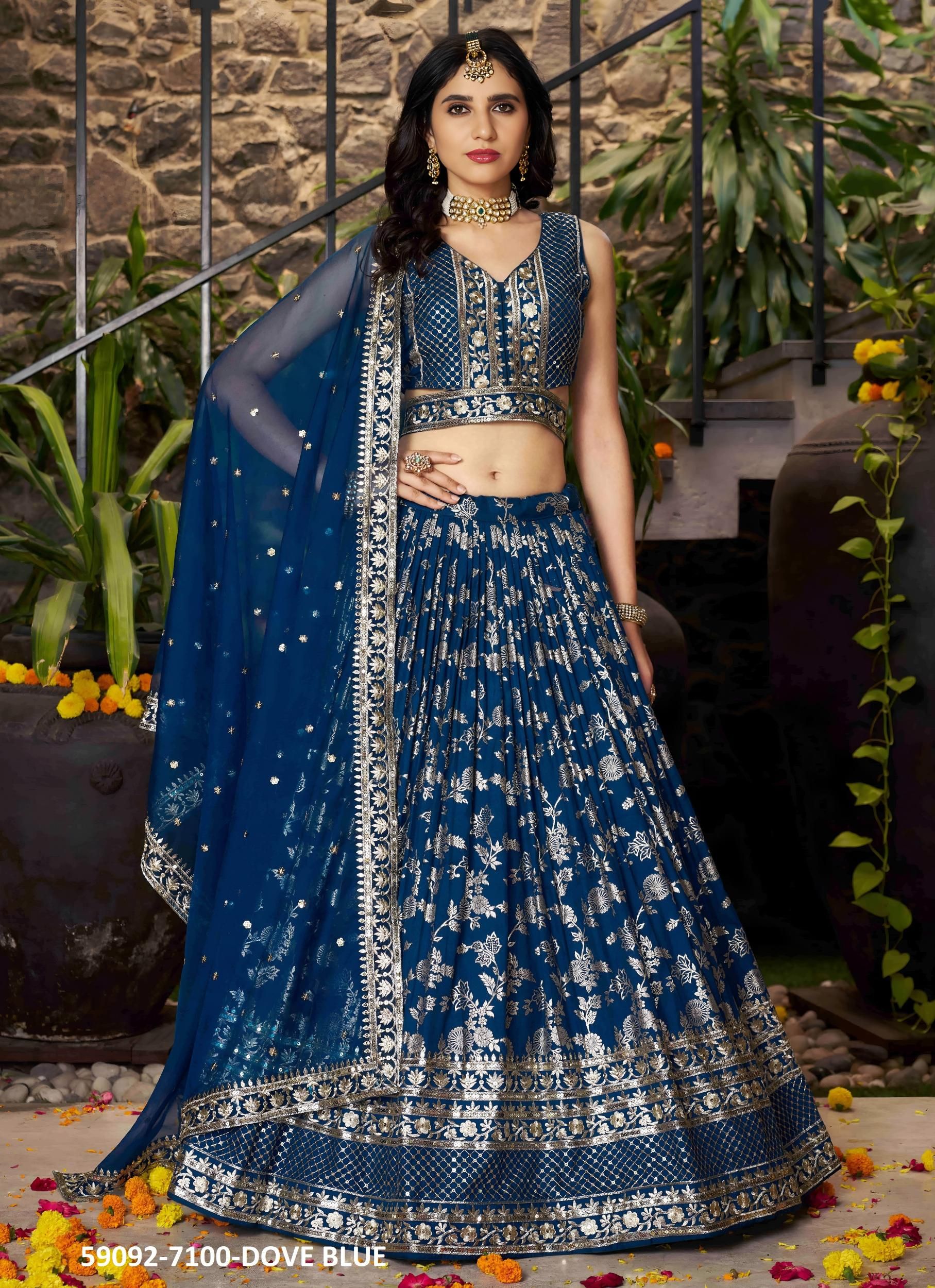 AMRAPALI - Catalog # 59092 (Set of 12 Semi-Stitched Lehengas) by Brand DESI MUSE AMRAPALI - Catalog # 59092 (Set of 12 Semi-Stitched Lehengas) by Brand DESI MUSE