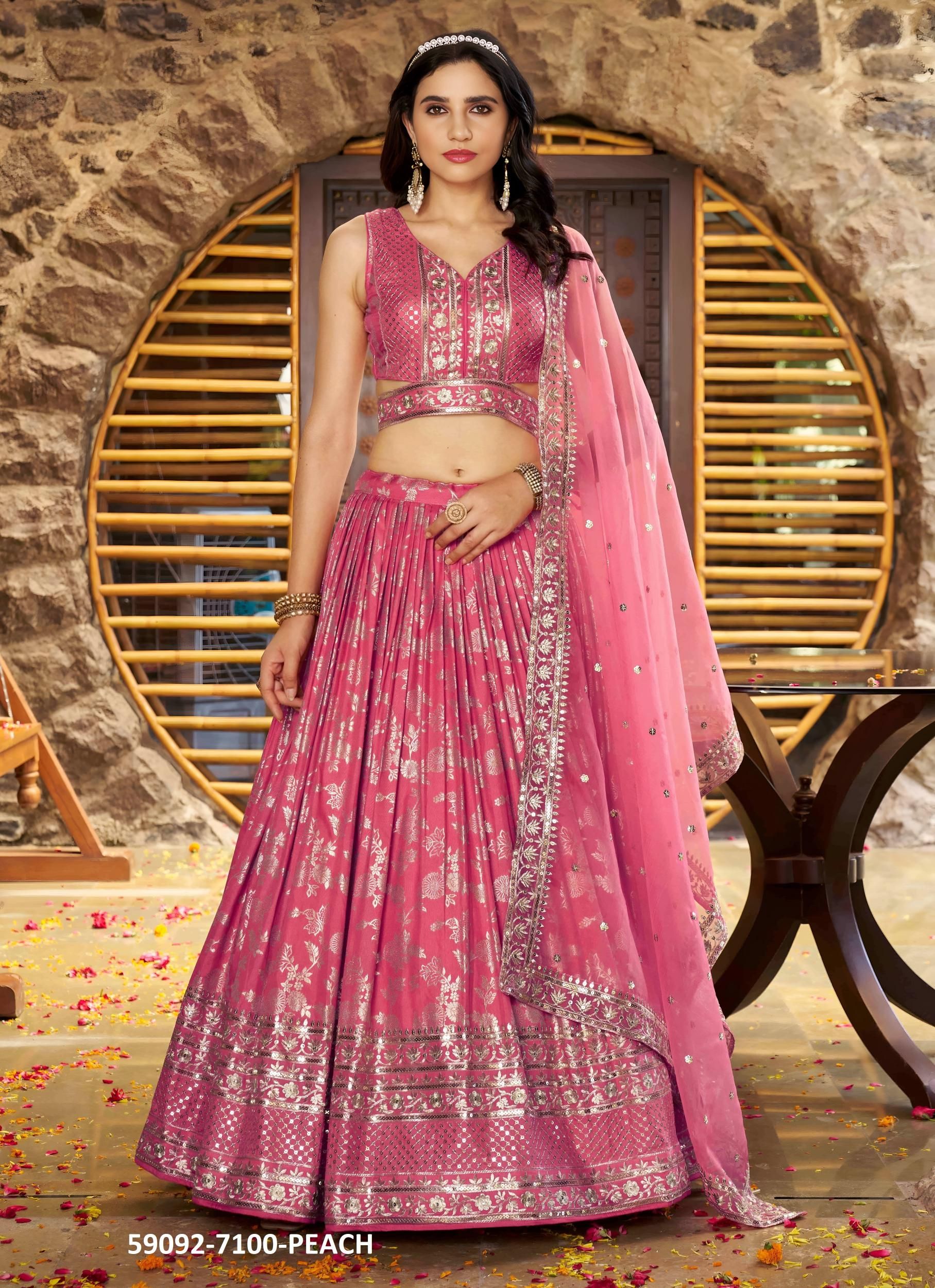AMRAPALI - Catalog # 59092 (Set of 12 Semi-Stitched Lehengas) by Brand DESI MUSE AMRAPALI - Catalog # 59092 (Set of 12 Semi-Stitched Lehengas) by Brand DESI MUSE