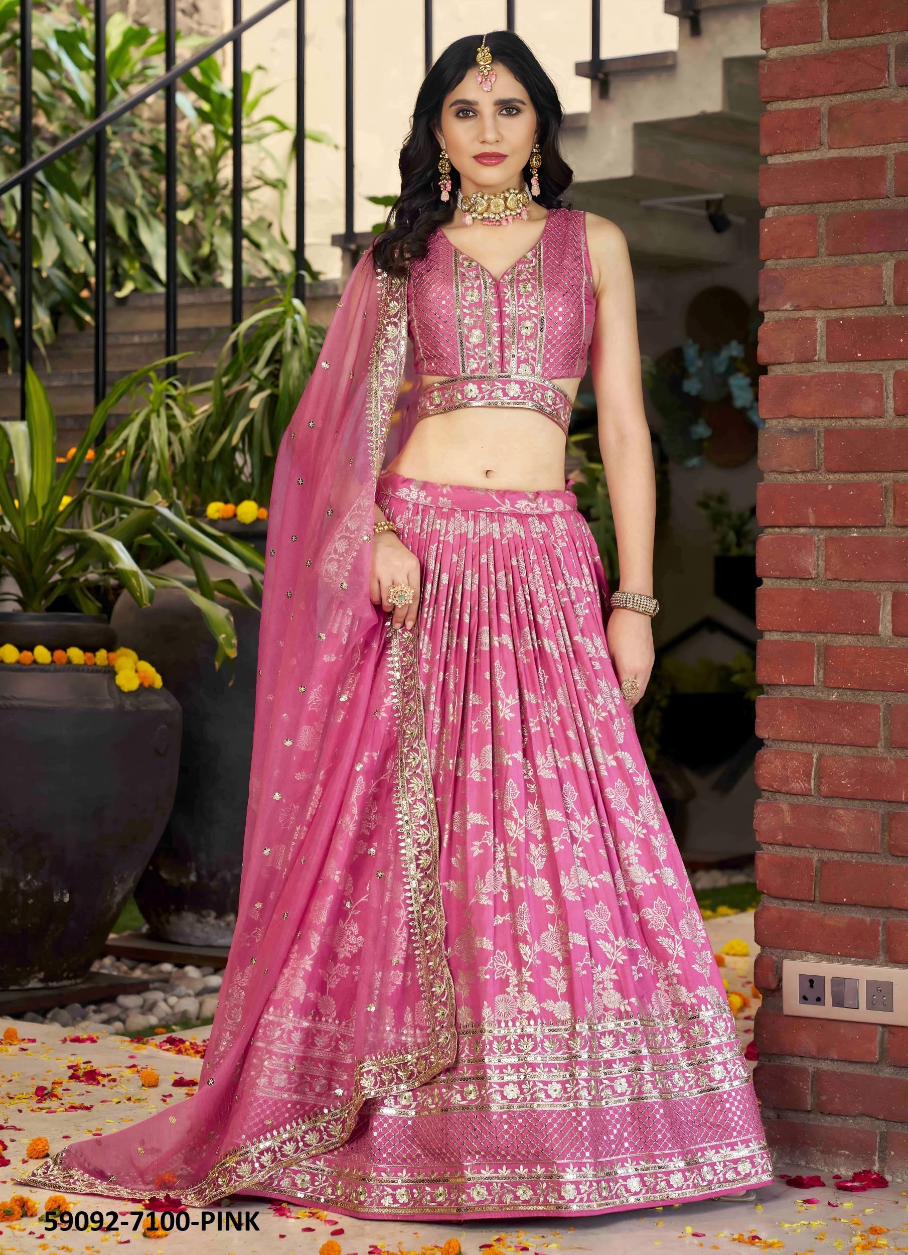 AMRAPALI - Catalog # 59092 (Set of 12 Semi-Stitched Lehengas) by Brand DESI MUSE AMRAPALI - Catalog # 59092 (Set of 12 Semi-Stitched Lehengas) by Brand DESI MUSE