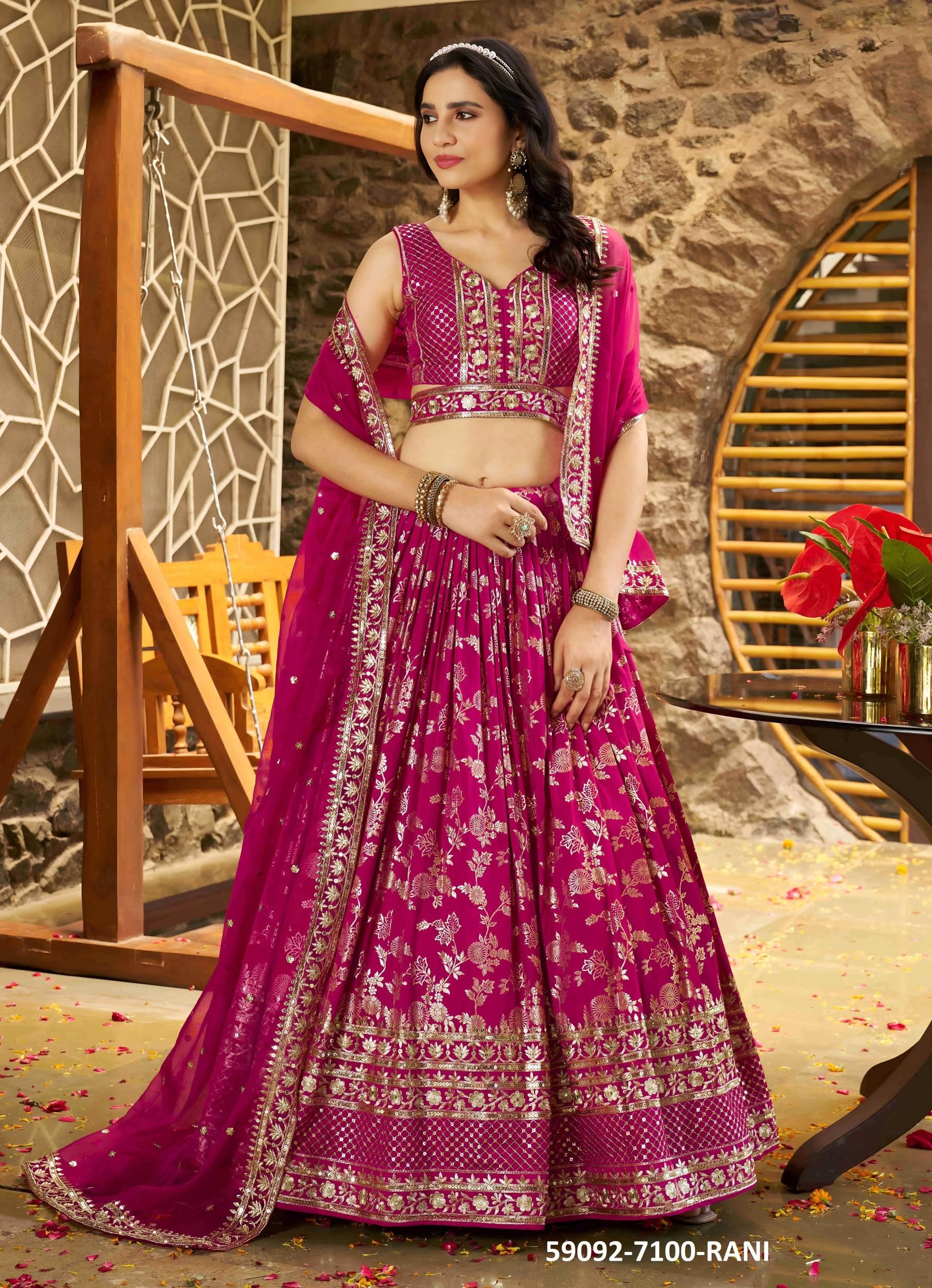 AMRAPALI - Catalog # 59092 (Set of 12 Semi-Stitched Lehengas) by Brand DESI MUSE AMRAPALI - Catalog # 59092 (Set of 12 Semi-Stitched Lehengas) by Brand DESI MUSE