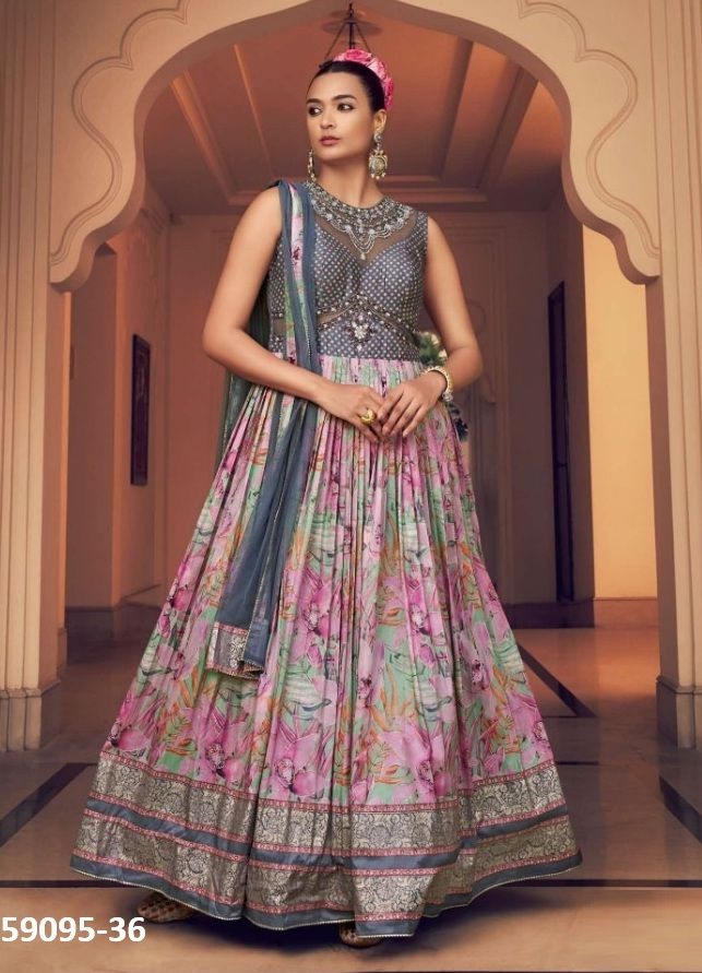 VISHNU LAKSHMI [WOMEN] - Catalog # 59095 (Set of 10 Indo-Western Outfits) by Brand KRESHVA