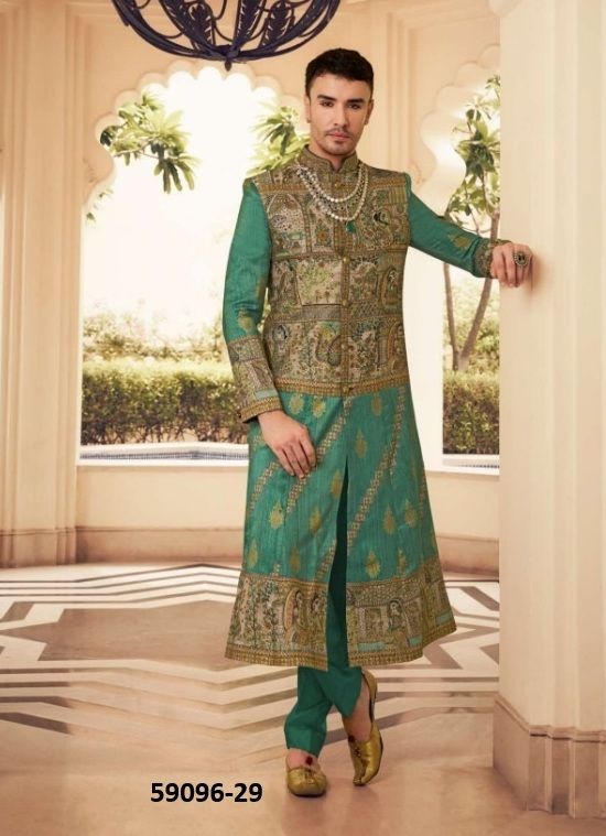 VISHNU LAKSHMI [MEN] - Catalog # 59096 (Set of 10 Men's Ethnic Wear) by Brand KRESHVA