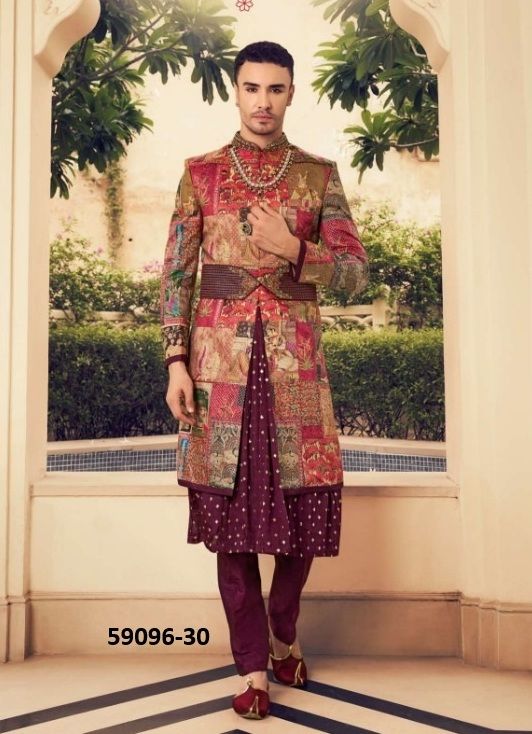 VISHNU LAKSHMI [MEN] - Catalog # 59096 (Set of 10 Men's Ethnic Wear) by Brand KRESHVA