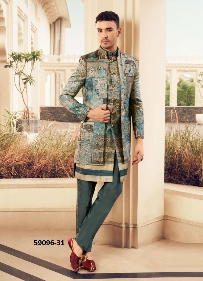 VISHNU LAKSHMI [MEN] - Catalog # 59096 (Set of 10 Men's Ethnic Wear) by Brand KRESHVA