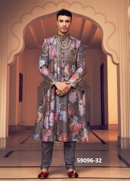 VISHNU LAKSHMI [MEN] - Catalog # 59096 (Set of 10 Men's Ethnic Wear) by Brand KRESHVA