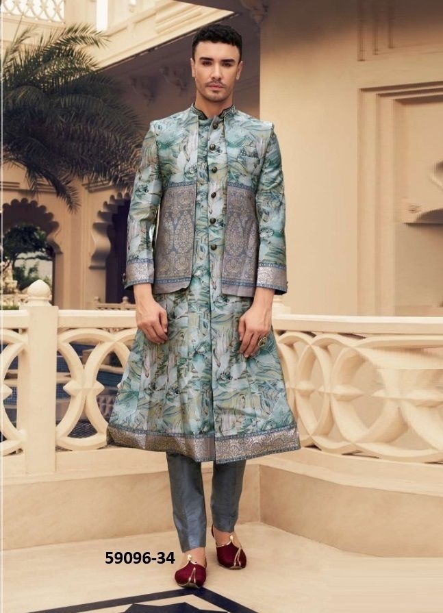 VISHNU LAKSHMI [MEN] - Catalog # 59096 (Set of 10 Men's Ethnic Wear) by Brand KRESHVA