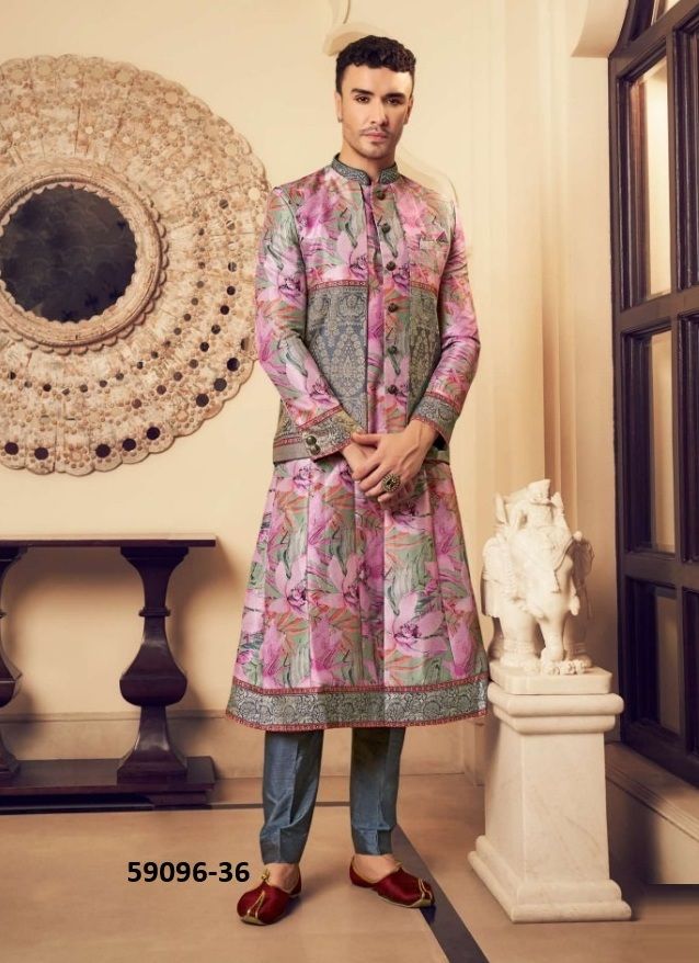 VISHNU LAKSHMI [MEN] - Catalog # 59096 (Set of 10 Men's Ethnic Wear) by Brand KRESHVA