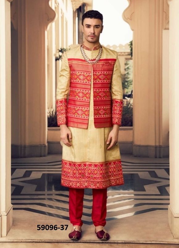 VISHNU LAKSHMI [MEN] - Catalog # 59096 (Set of 10 Men's Ethnic Wear) by Brand KRESHVA
