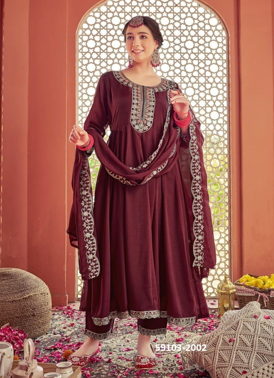 MUGAL 1 - Catalog # 59103 (Set of 4 Readymade Salwar Suits) by Brand ISAVASYAM MUGAL 1 - Catalog # 59103 (Set of 4 Readymade Salwar Suits) by Brand ISAVASYAM