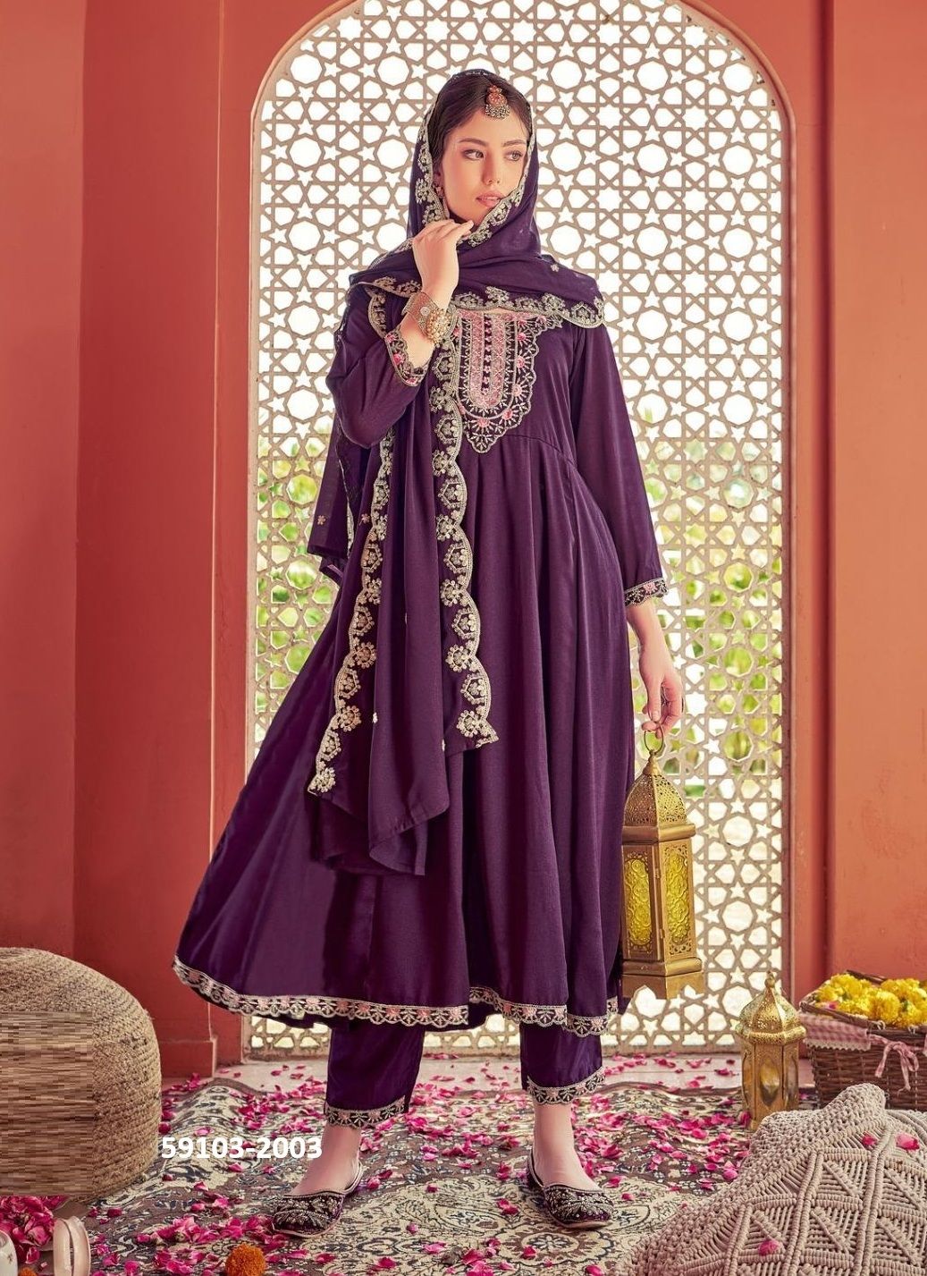 MUGAL 1 - Catalog # 59103 (Set of 4 Readymade Salwar Suits) by Brand ISAVASYAM MUGAL 1 - Catalog # 59103 (Set of 4 Readymade Salwar Suits) by Brand ISAVASYAM