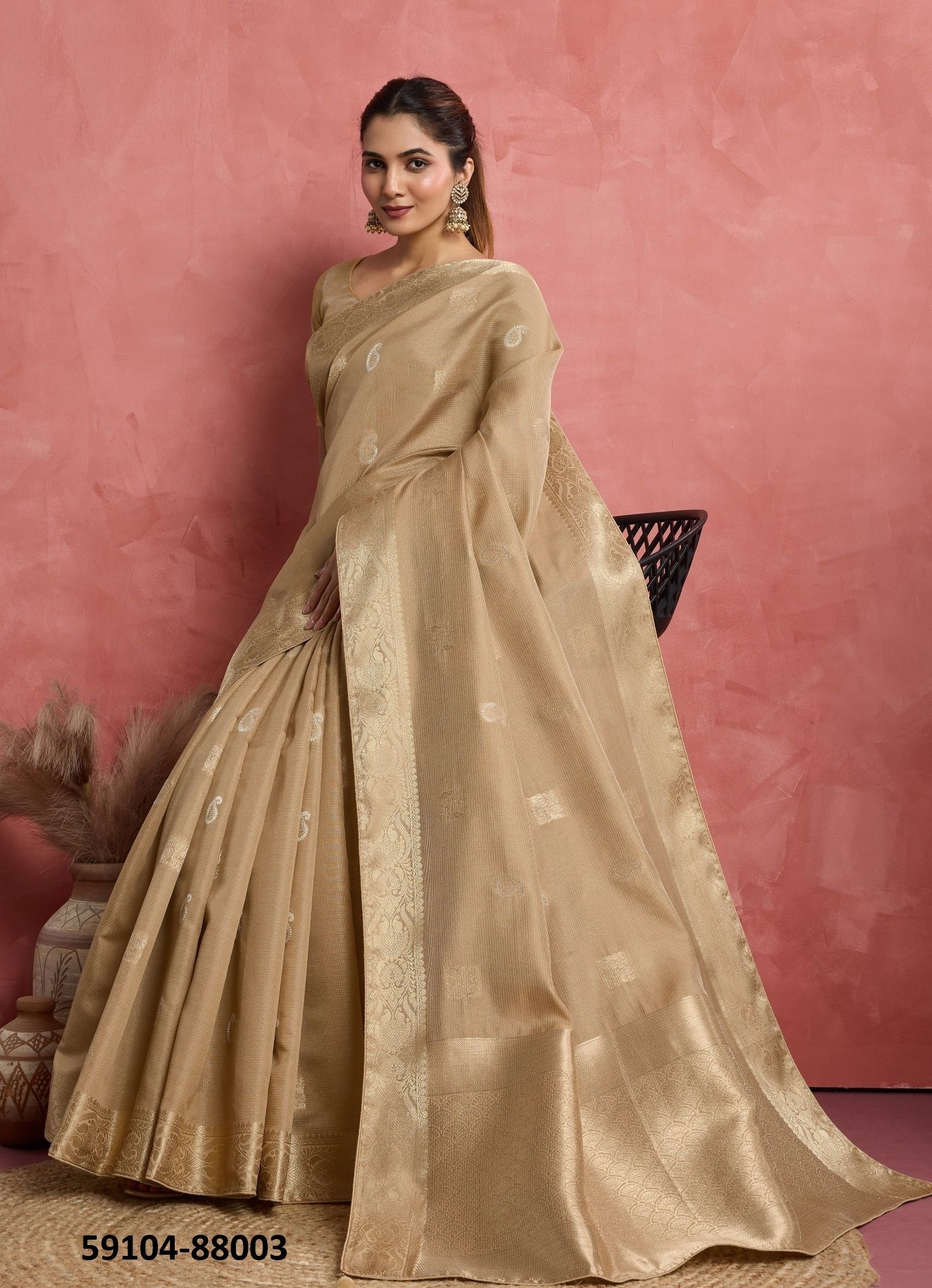IVIRA - Catalog # 59104 (Set of 4 Sarees) by Brand S-ETHNIC LIFESTYLE