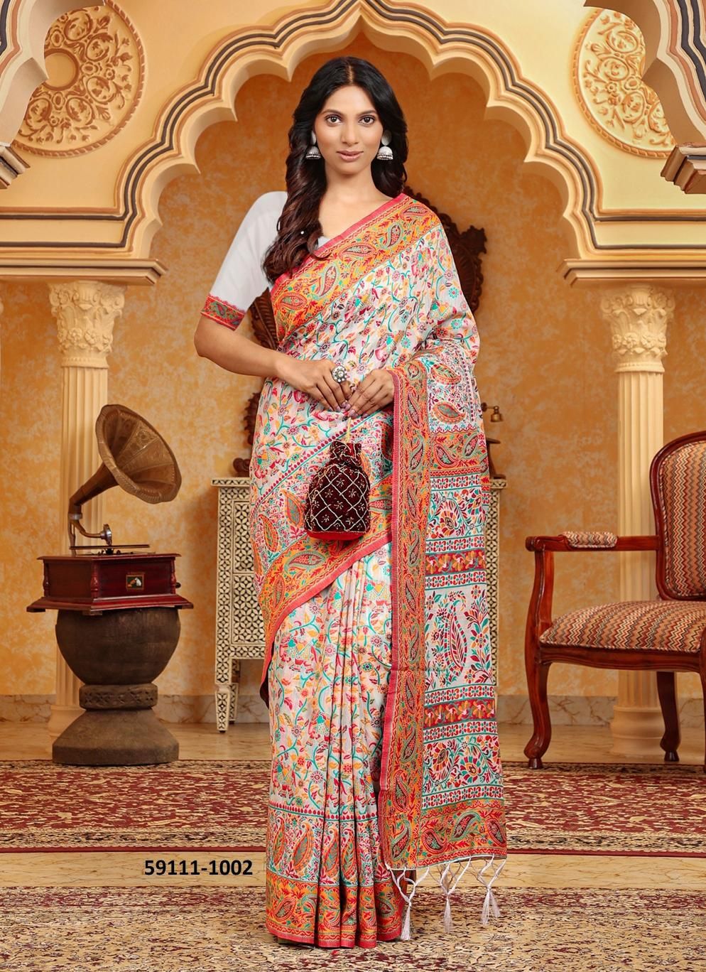 AYURVASTRA - Catalog # 59111 (Set of 6 Sarees) by Brand DESI MUSE