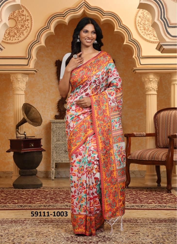 AYURVASTRA - Catalog # 59111 (Set of 6 Sarees) by Brand DESI MUSE