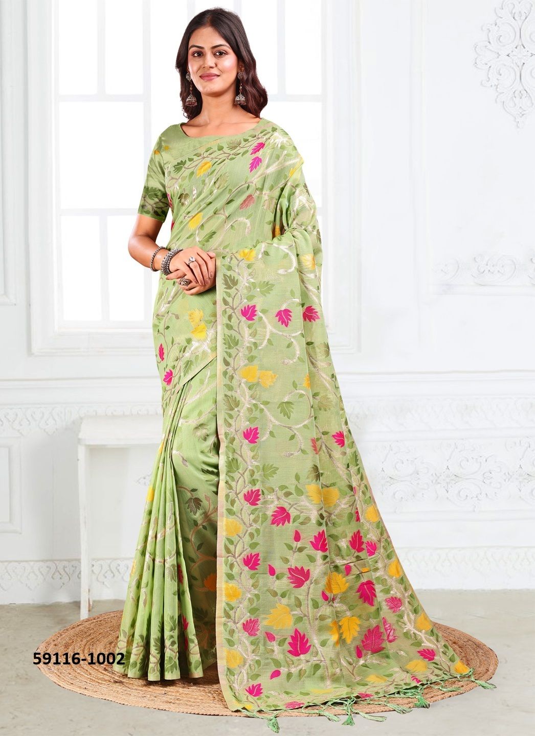 GULBAHAAR - Catalog # 59116 (Set of 6 Sarees) by Brand DESI MUSE