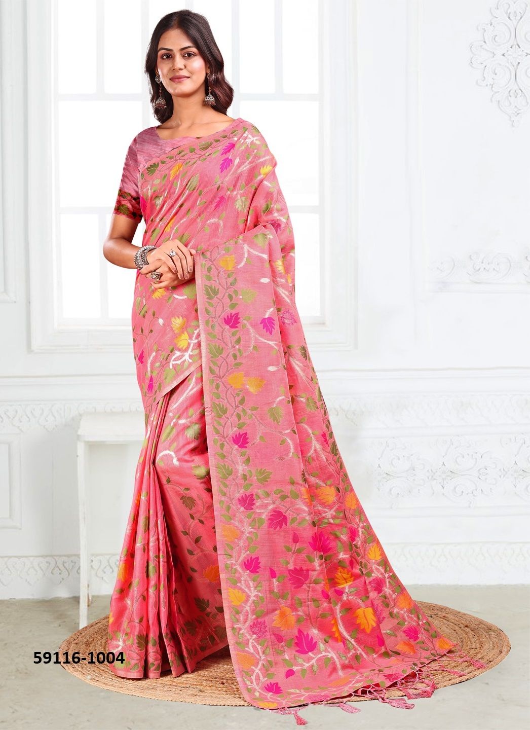 GULBAHAAR - Catalog # 59116 (Set of 6 Sarees) by Brand DESI MUSE