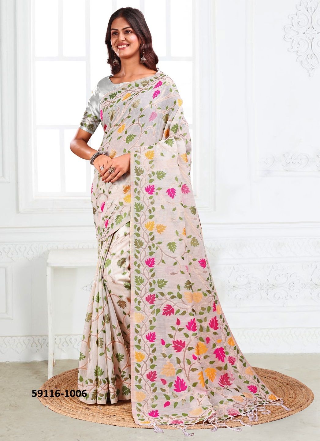 GULBAHAAR - Catalog # 59116 (Set of 6 Sarees) by Brand DESI MUSE