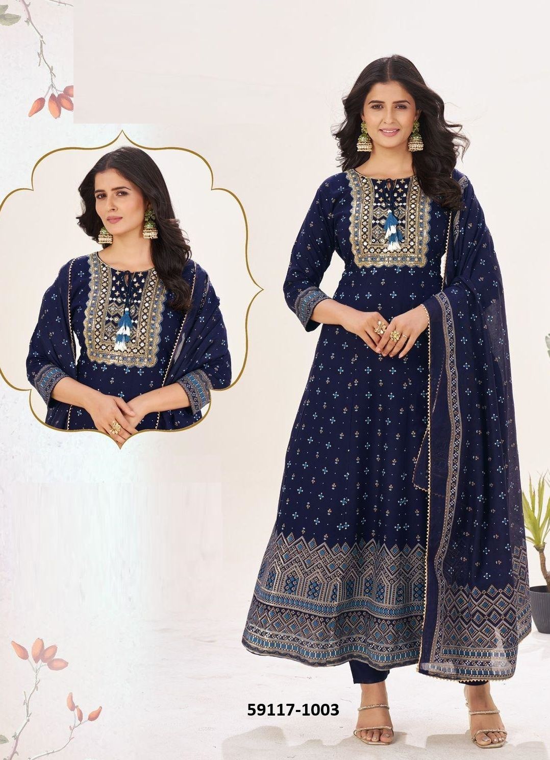 BAKU - Catalog # 59117 (Set of 6 Readymade Salwar Suits) by Brand BLUE HILLS BAKU - Catalog # 59117 (Set of 6 Readymade Salwar Suits) by Brand BLUE HILLS