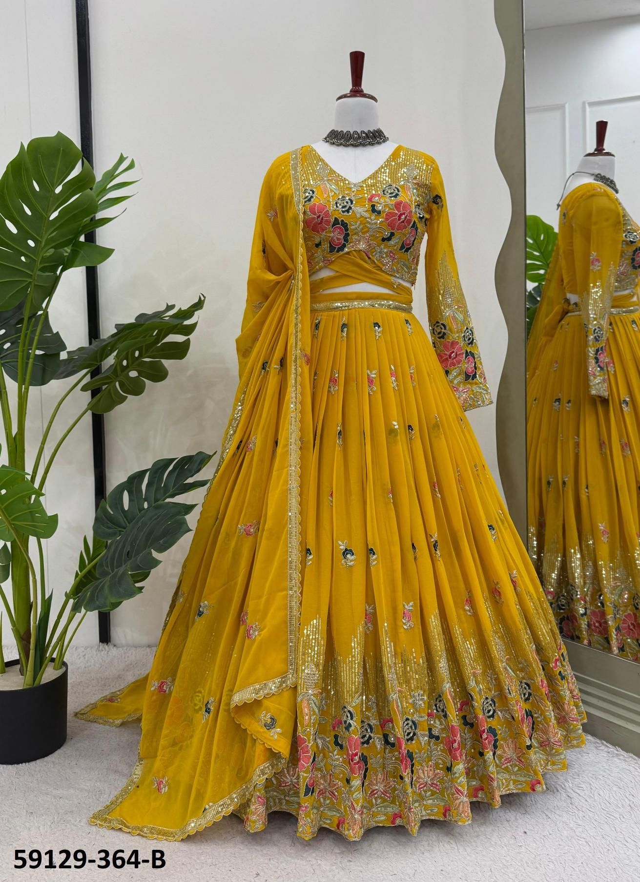 SERIES 364 - Catalog # 59129 (Set of 2 Semi-Stitched Lehengas) by Brand DESI MUSE