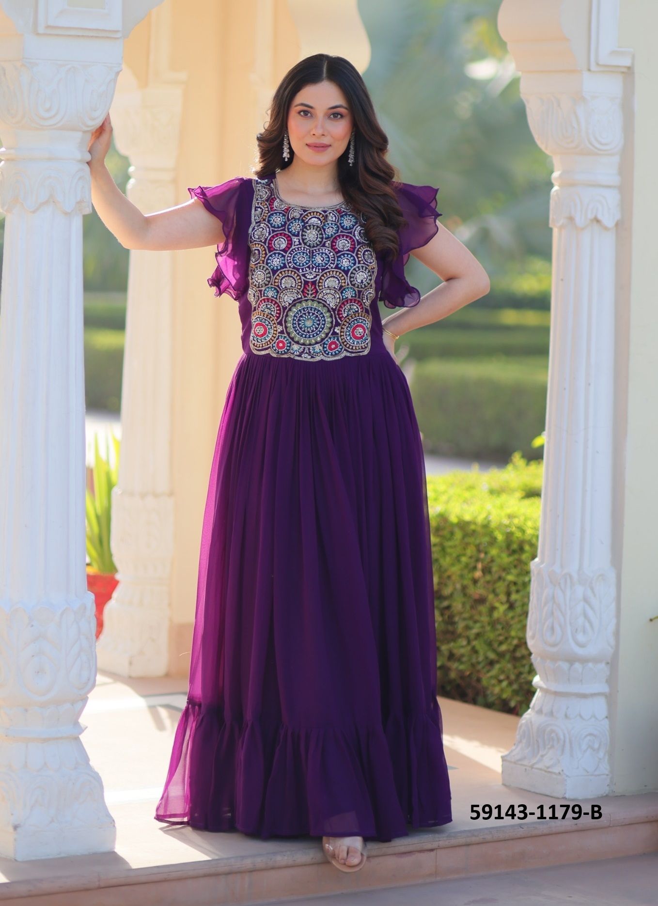 SERIES 1179 - Catalog # 59143 (Set of 2 Readymade Gowns) by Brand DESI MUSE SERIES 1179 - Catalog # 59143 (Set of 2 Readymade Gowns) by Brand DESI MUSE