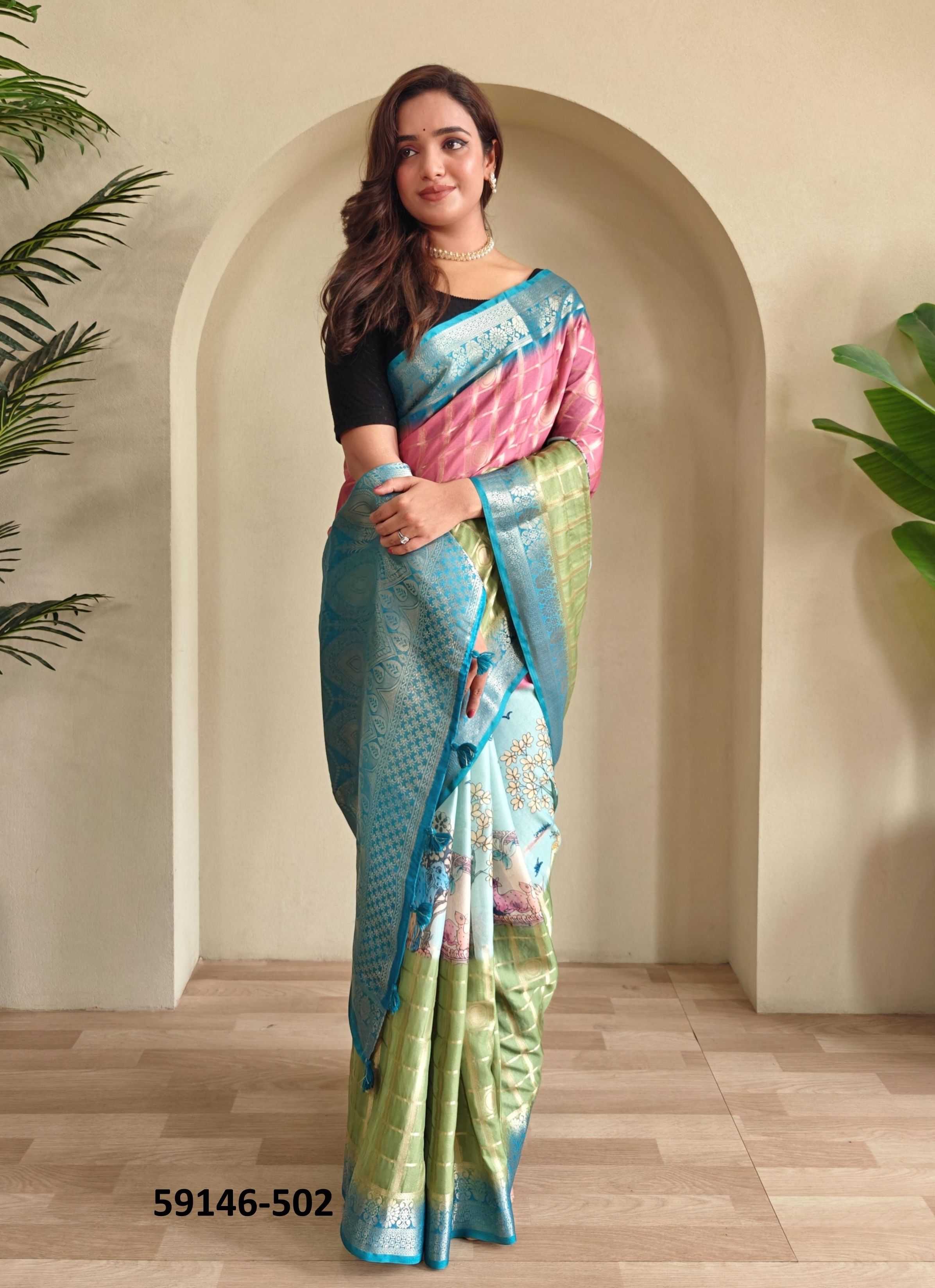 RASMALAI - Catalog # 59146 (Set of 4 Sarees) by Brand DESI MUSE