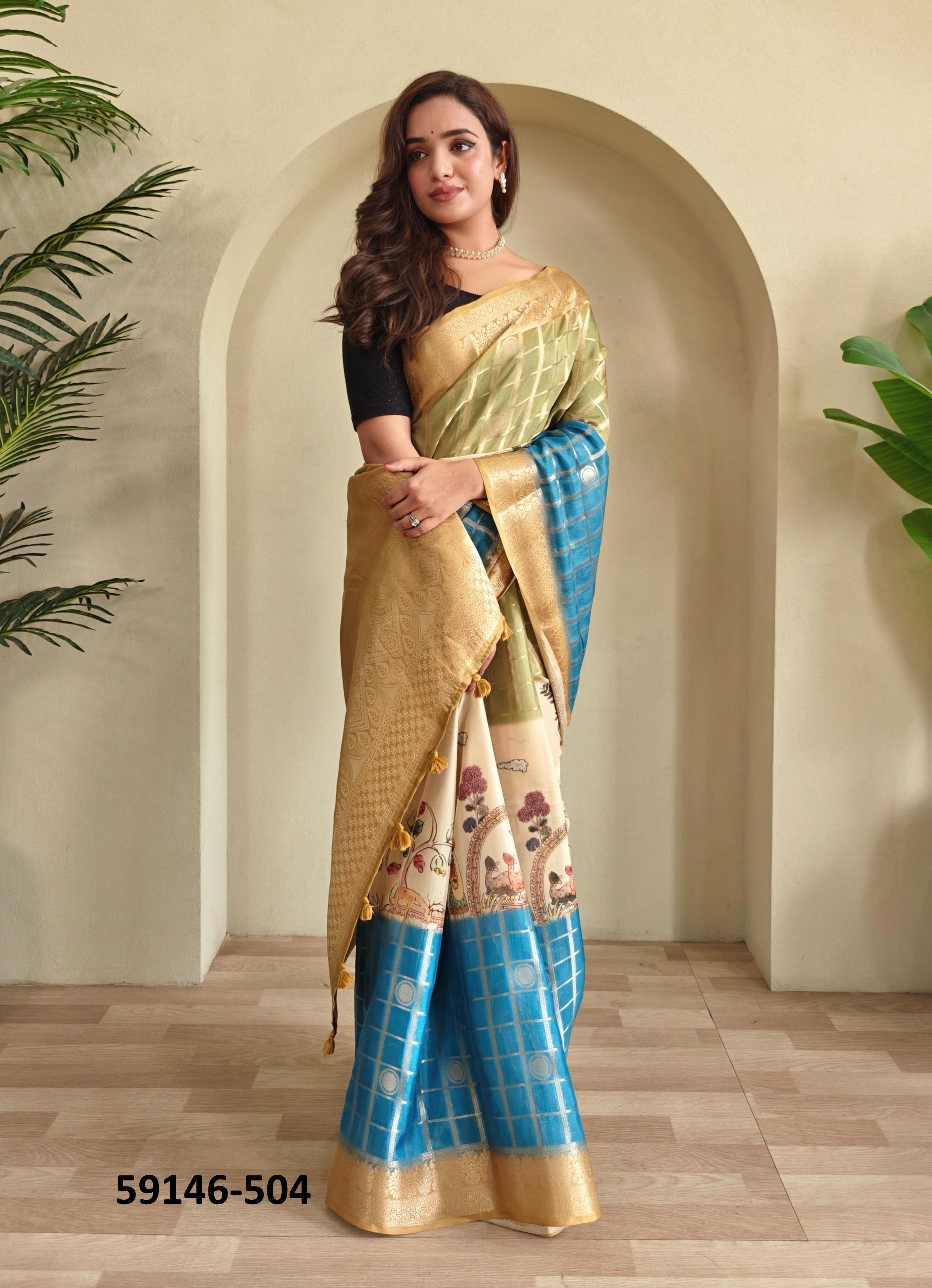 RASMALAI - Catalog # 59146 (Set of 4 Sarees) by Brand DESI MUSE