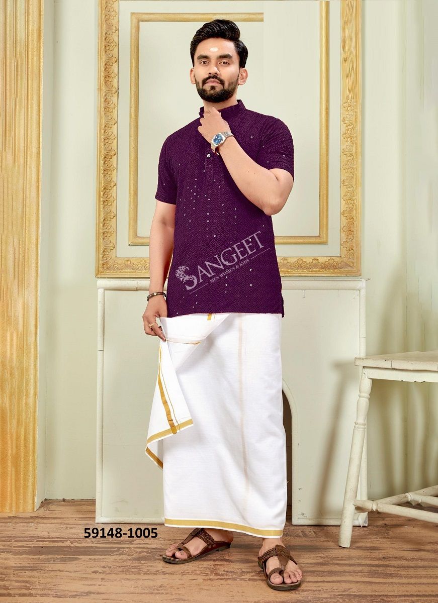 ROYAL SCHIFFLI - Catalog # 59148 (Set of 5 FATHER-SON COMBO) by Brand SANGEET