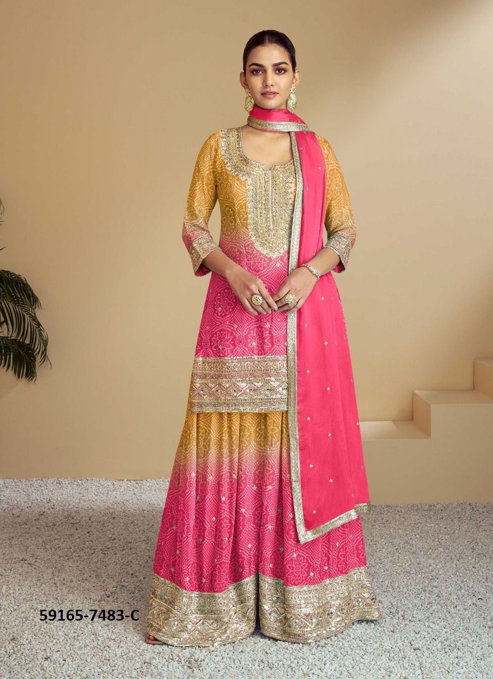 FLORENCE COLORS - Catalog # 59165 (Set of 3 Readymade Salwar Suits) by Brand GULKAYRA DESIGNER