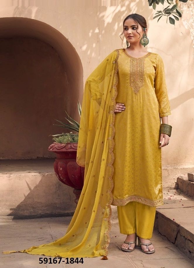TARLA 2 - Catalog # 59167 (Set of 4 Semi-Stitched / Un-Stitched Suits) by Brand KALARANG