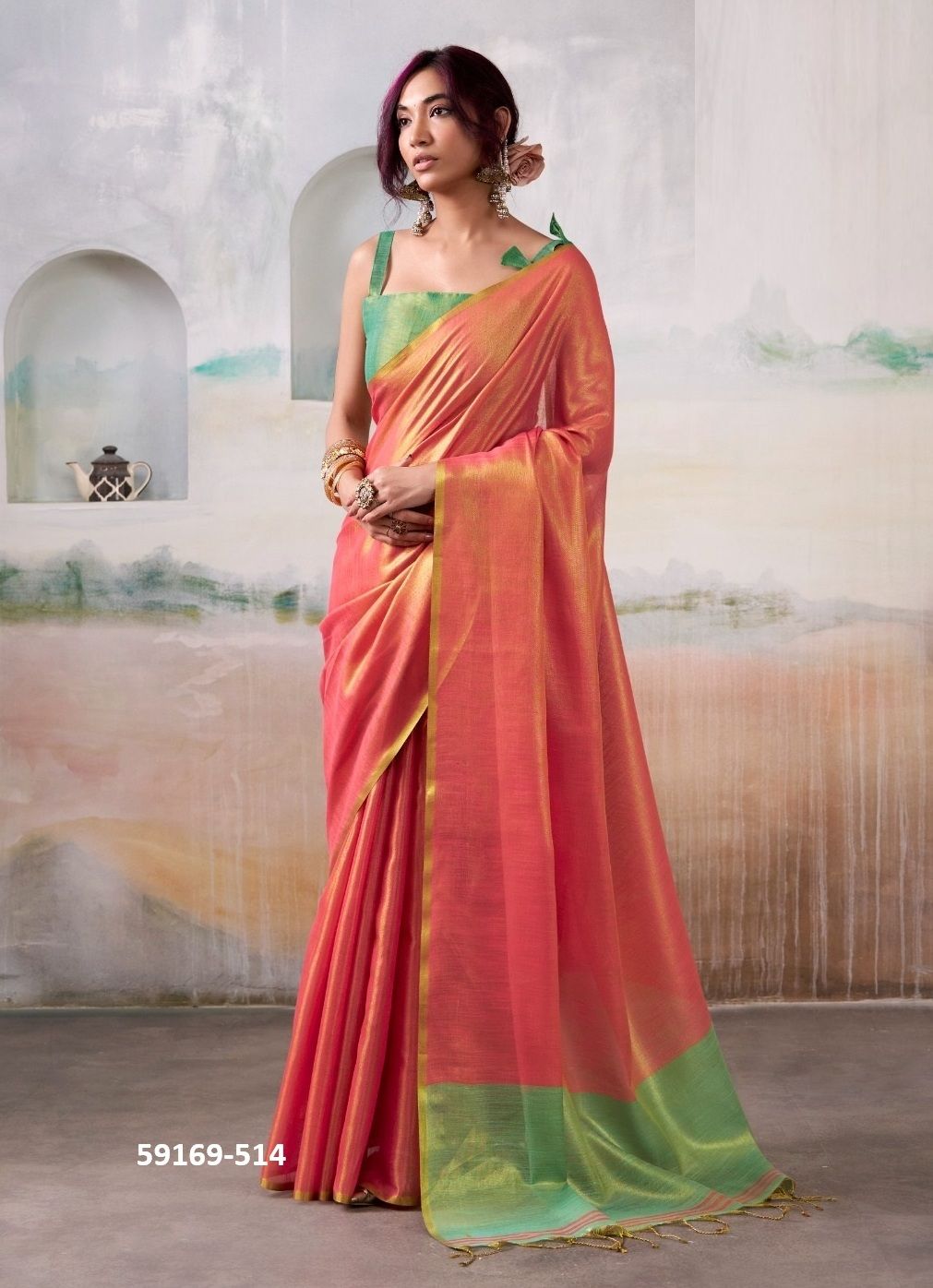 ANVIKA TISSUES - Catalog # 59169 (Set of 6 Sarees) by Brand DESI MUSE ANVIKA TISSUES - Catalog # 59169 (Set of 6 Sarees) by Brand DESI MUSE
