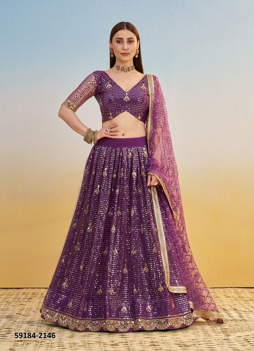 KELAYA 9 - Catalog # 59184 (Set of 5 Semi-Stitched Lehengas) by Brand NARAYANI FASHION HOUSE